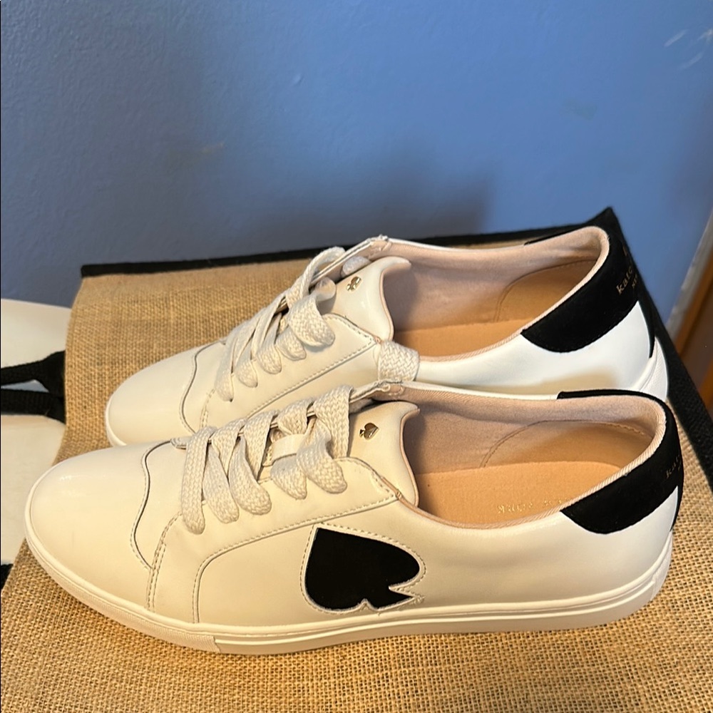 Kate Spade Fez White and Black Sneakers Minimalist Design Shoes